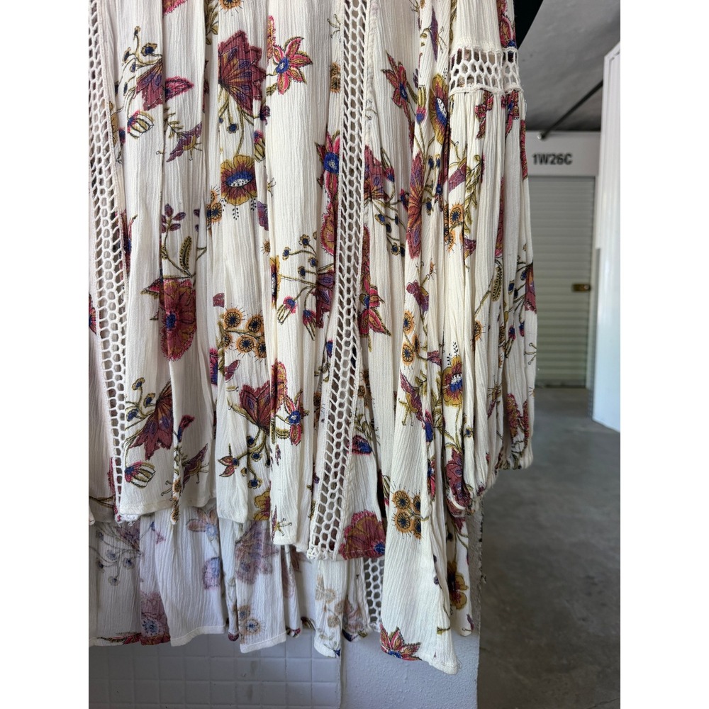 Free People Just The Two Of Us Mixed Printed Tunic M Floral Boho Rayon - Picture 4 of 10